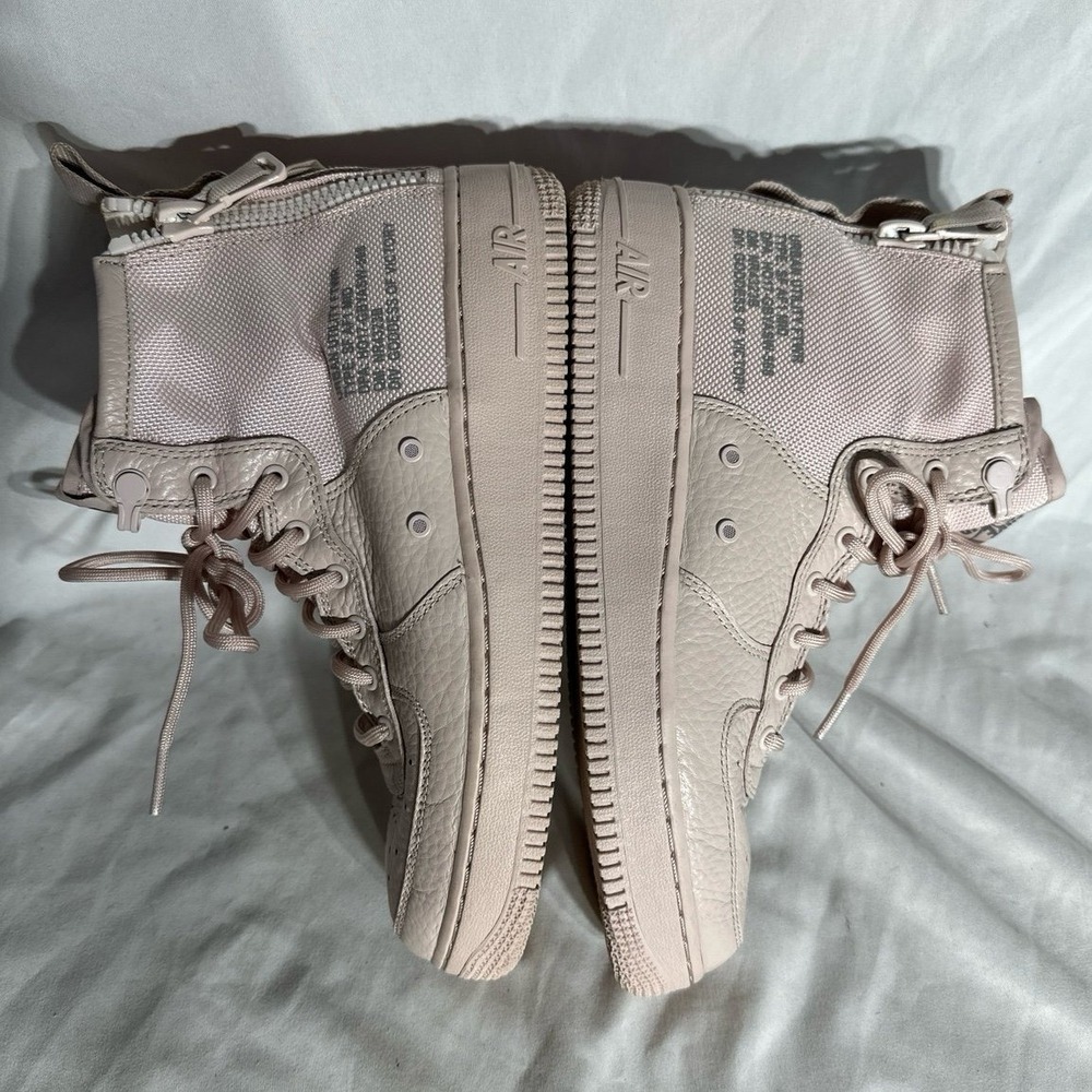 Nike Air Force 1 Mid Slit Stone Beige - Woman's 8 - Good Like New Condition - Picture 4 of 7